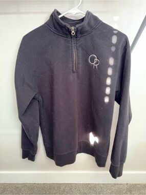 Oregon Ducks Logo Unisex Black Quarter-Zip Fleece Sweater